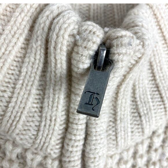 Hudson north Limited Edition Cream Ivory Full Zip Knit Lambswool Cardigan US L - Picture 7 of 7